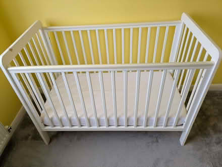 Photo of free White John Lewis Cot, mattress and sheets (Bishopton Hamlet CV37) #3