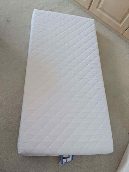 Photo of free White John Lewis Cot, mattress and sheets (Bishopton Hamlet CV37) #2