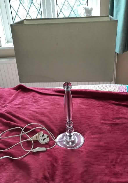 Photo of free Lamp - grey rectangular shade (Woodley RG6) #1