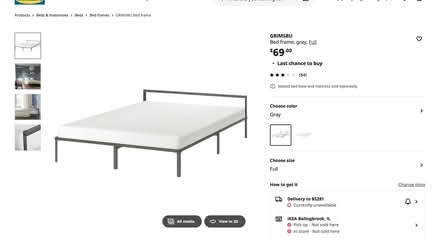 Photo of free Ikea Metal Full Bedframe (Logan Square) #1