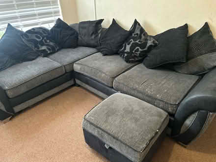 Photo of free Corner sofa and poof (Blaby, Leicestershire LE8) #1