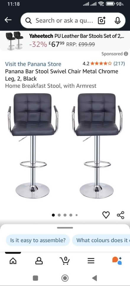 Photo of free 4x New Barstools (Ilford IG1) #2