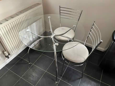 Photo of free Glass table and 2 chairs (Swanley) #1