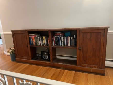 Photo of free Oak and marble bookshelf/cabinet (Silver Spring) #1