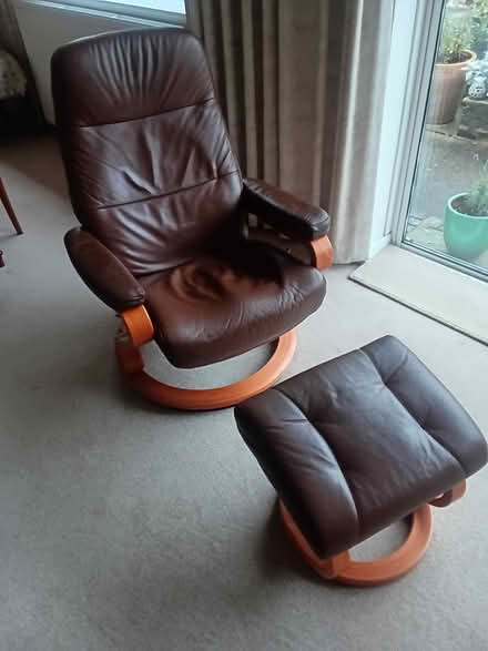 Photo of free Swivel recliner and footstool (Bushey Heath near Watford) #1