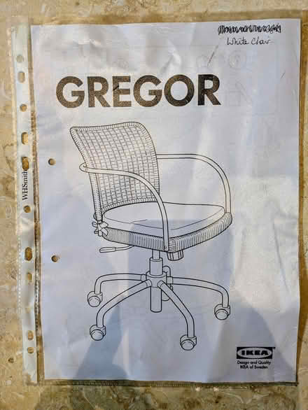 Photo of free IKEA Gregor white desk chair (HR6 0EZ) #4