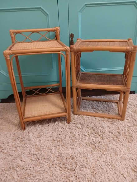 Photo of free Two small wicker/bamboo tables (Buxworth SK23) #1