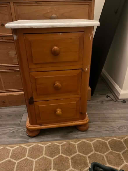 Photo of free Small beside table three draws (Derby DE21 7) #1