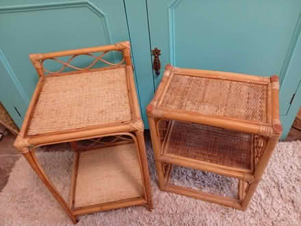 Photo of free Two small wicker/bamboo tables (Buxworth SK23) #2