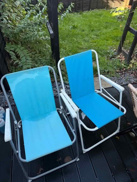 Photo of free Two blue deckchairs (Tuffley Gloucester) #1