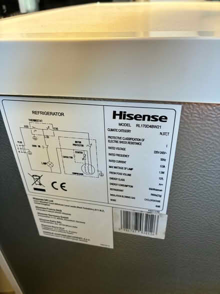 Photo of free Hisense under counter fridge (Larkfield) #4