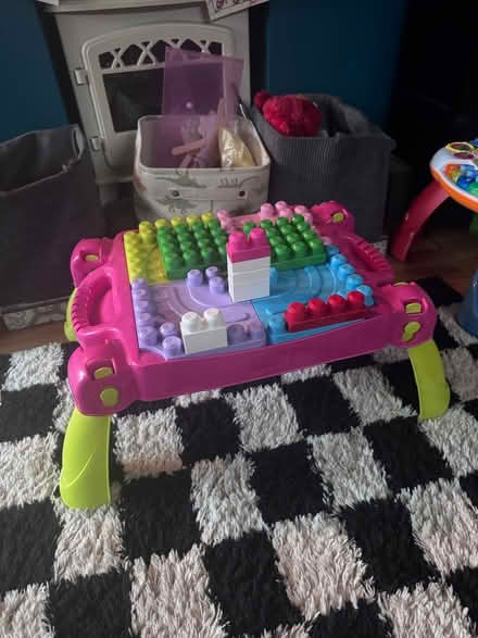 Photo of free Mega blocks table and pieces (Borrowash) #1