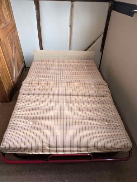 Photo of free Fold up bed with metal frame and mattress. (Ivinghoe Aston LU7) #2