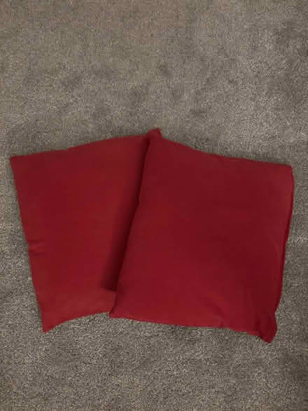 Photo of free 2 Red square cushions (Cookridge LS16) #1