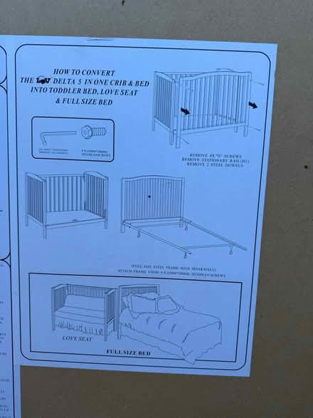 Photo of free Crib, full bed, loveseat in box (Valencia Avenue, Sunnyvale) #4