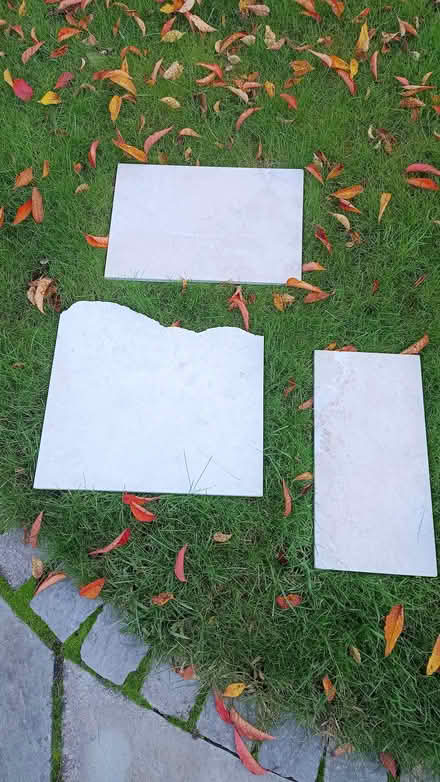 Photo of free Three marble tile samples (New Marston OX3) #1
