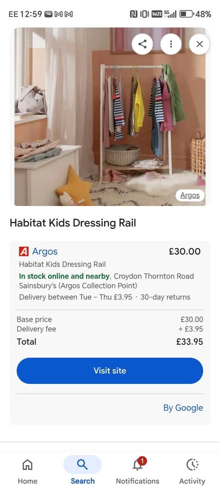 Photo of free Kids wooden clothes rail (CR7) #1