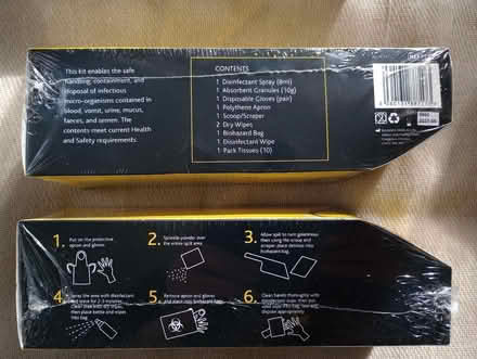 Photo of free 4x Biohazard body fluid clean up kit (single use) (Kingsway) #2