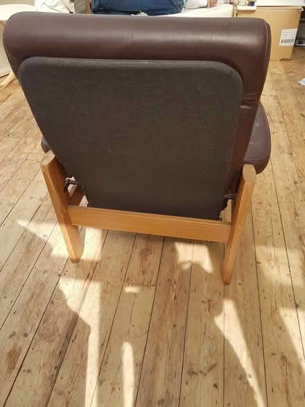 Photo of free Old leather chair and footstool (Orpington BR6) #2