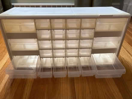 Photo of free Plastic storage with drawers #2 (Bedford MA near town center) #1
