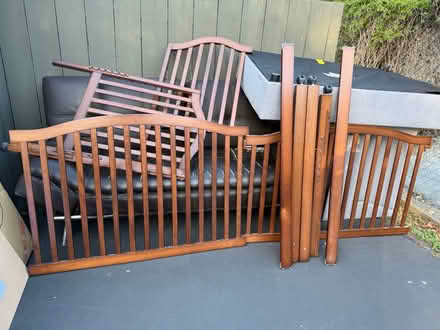 Photo of free Crib, full bed, loveseat in box (Valencia Avenue, Sunnyvale) #1