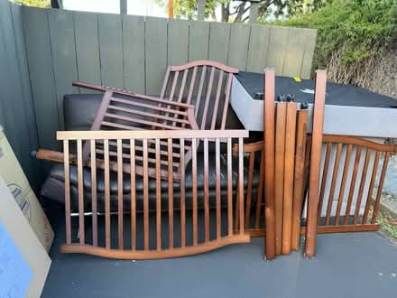 Photo of free Crib, full bed, loveseat in box (Valencia Avenue, Sunnyvale) #2