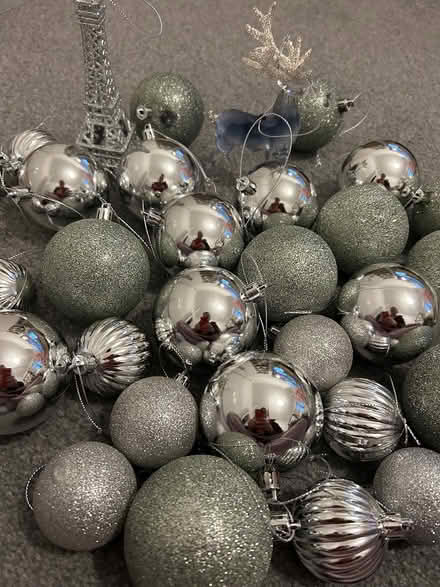 Photo of free Bundle of silver baubles and tree (ware SG12) #4