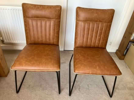 Photo of free Cooper dining chairs x 2 - leather (Norfolk Park S2) #1