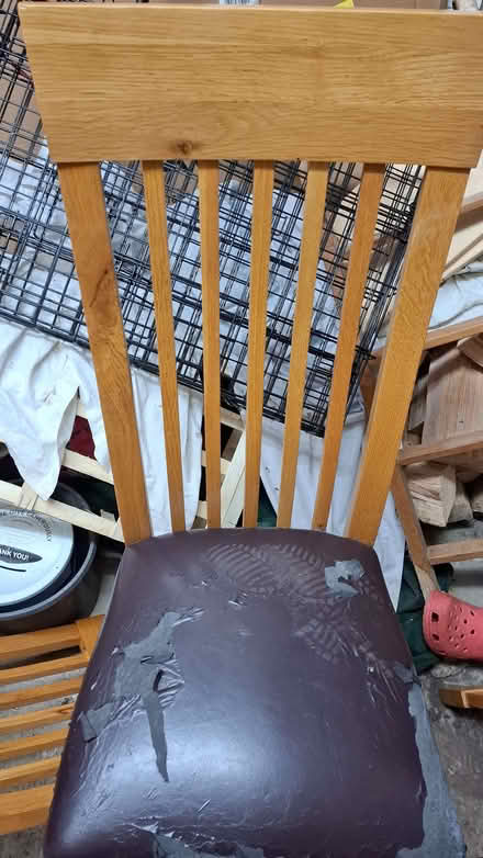 Photo of free 4 dining chairs wooden with padded seats. (Stroud GL5) #1
