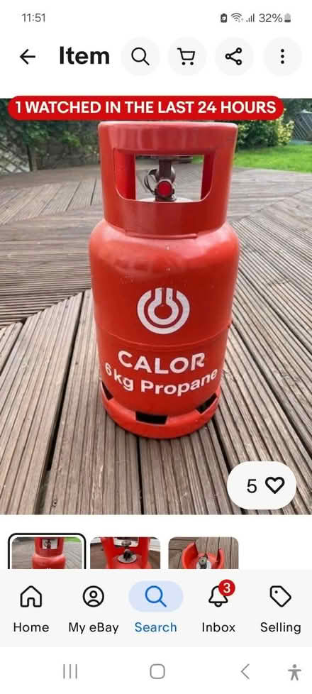 Photo of 6kg red propane bottle (Birmingham South B31) #1