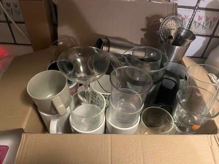 Photo of free Box of Glasses/ mugs (London fields E8) #3