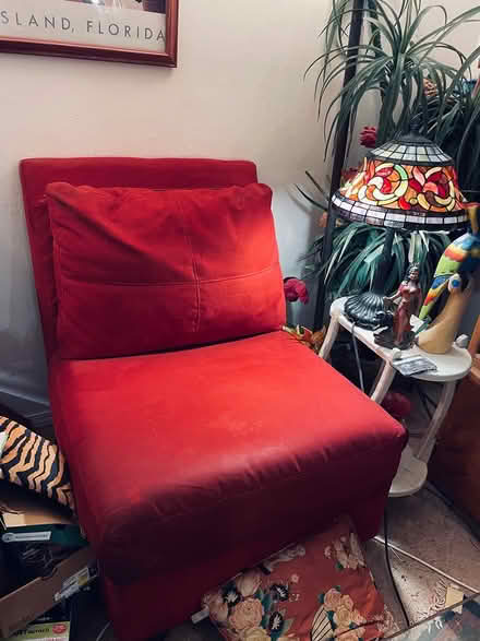 Photo of free 2 red side armless chairs (Fairfax ca near Library) #1
