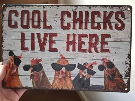 Photo of free Metal chicken sign (Bletchley MK2) #1