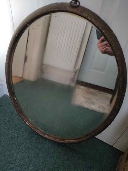 Photo of free Vintage large mirror in oval metal frame (Tilekiln TN38) #1