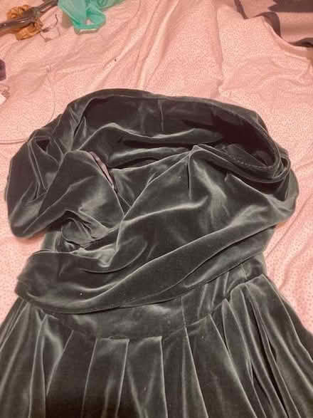 Photo of free Long dark green velvet dress for dressmaking (Hillhay PL23) #2