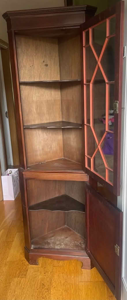 Photo of free Mahogany Corner Display cupboard (Upper Malone, Belfast, BT9) #2