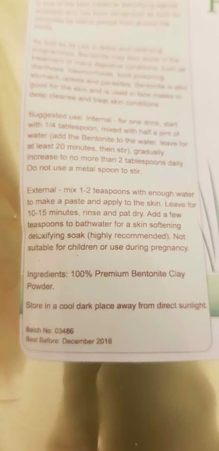 Photo of free Bentonite clay (Church RG2) #2