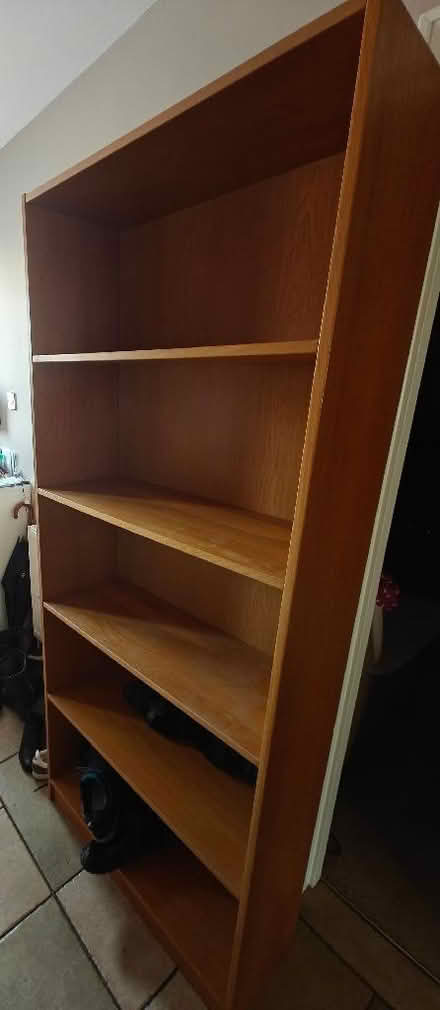 Photo of free Solid tall wide wood finish bookcase. 185*31*78cm (Woodley RG6) #1