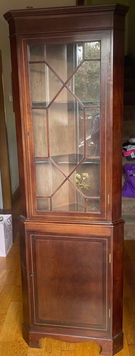 Photo of free Mahogany Corner Display cupboard (Upper Malone, Belfast, BT9) #1