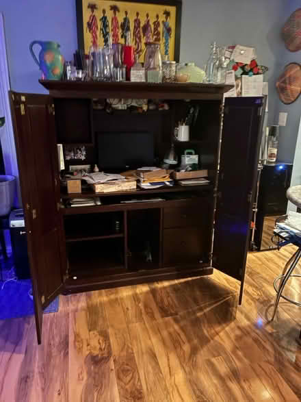 Photo of free Solid wood computer armoire (Annandale) #3