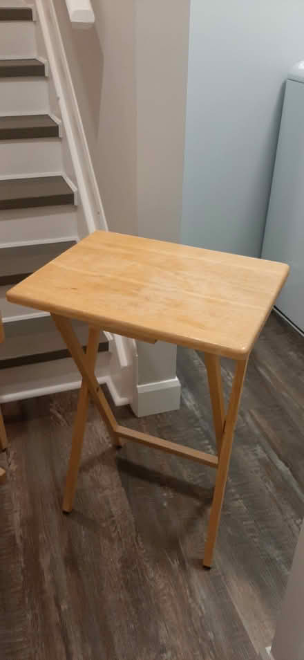 Photo of free Set of 4 Wooden TV tables (Hazeldean / Castlefrank) #2