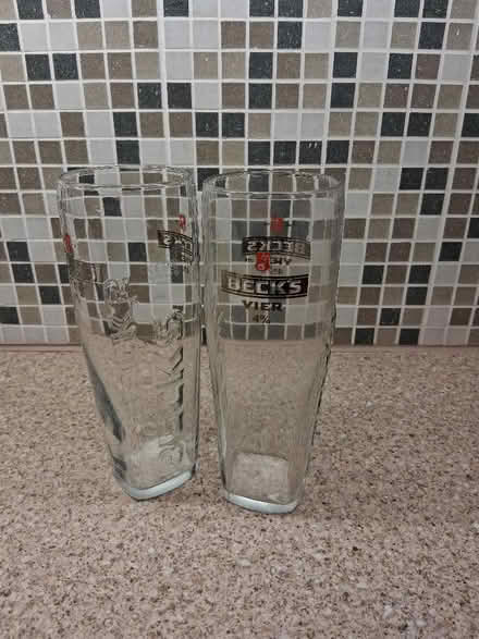 Photo of free Beck's Beer pint glasses x 2 (Hoddesdon EN11) #1