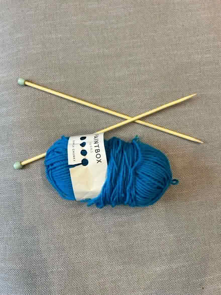 Photo of free Ball blue Chunky yarn and needles (Near Kew Gardens, Richmond) #2