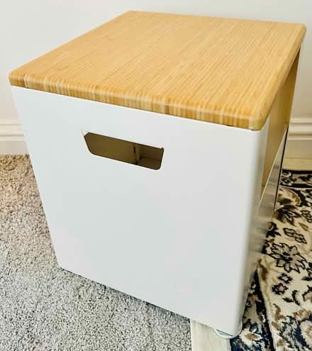 Photo of free Wood & white metal storage cube (Hanwell W7) #1