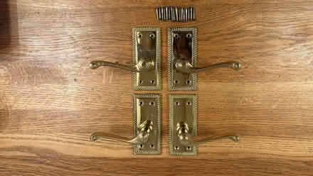 Photo of free Brass, Georgian-style lever latch door handles (Garsington OX44) #1