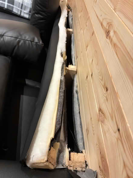 Photo of free Black leatherette 3 seater sofa (Meadowhead S8) #3