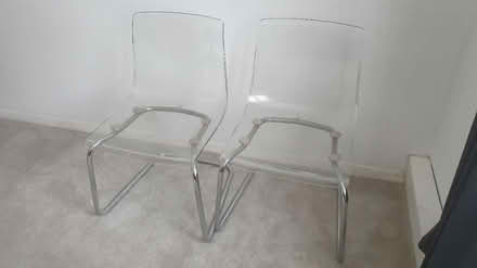 Photo of free 2 x IKEA Tobias clear chairs (Preston Road BN1 6) #1