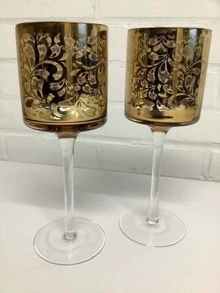 Photo of free 2 x gold stemmed candle holders (Merley BH21) #1