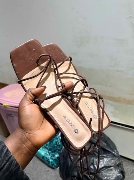 Photo of free Brown, Heeled Sandals, Size 8 (Bradford BD1) #1