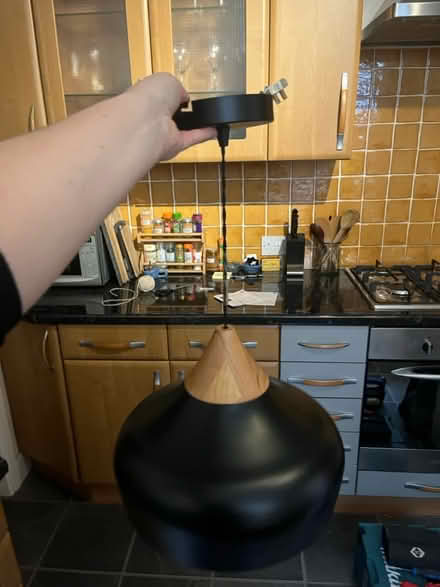 Photo of free Black and gold light fitting (Mitcham CR4) #4